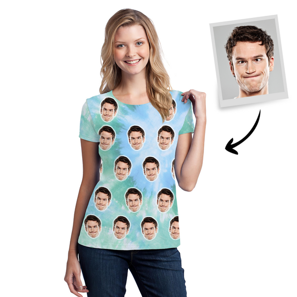 Benutzerdefiniertes Gesicht T-Shirt Personalisiertes Tie-Dye-T-Shirt