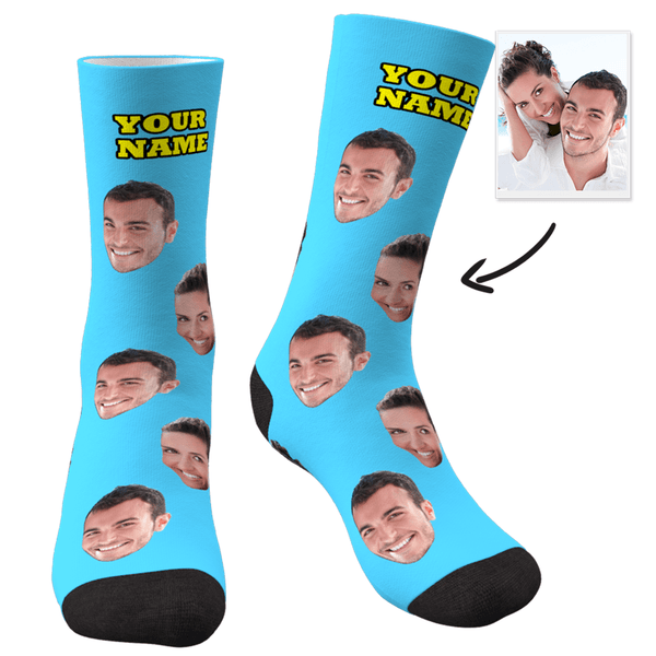 Custom Face Socks With Your Text - MyFaceSocks