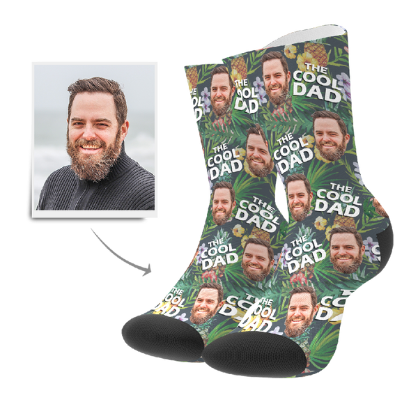 Custom Cool Dad Tropical Socks With Your Text - MyFaceSocks