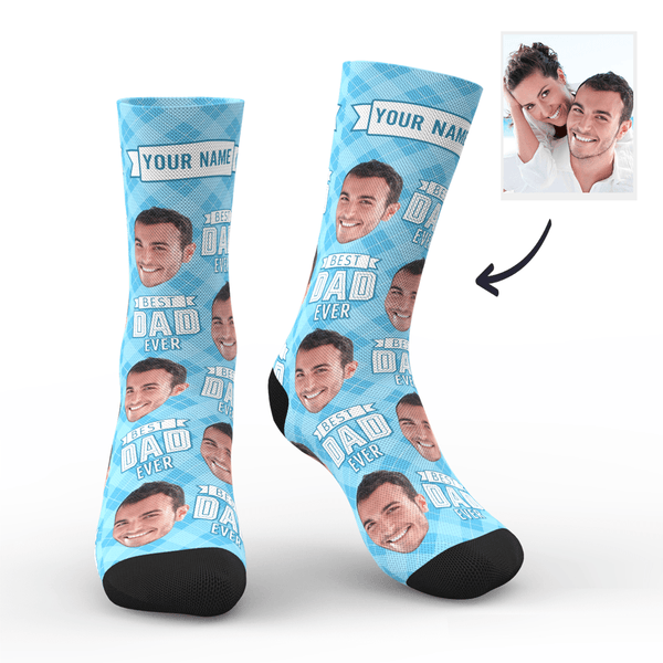 Custom Best Dad Ever Socks With Your Text - MyfaceSocks