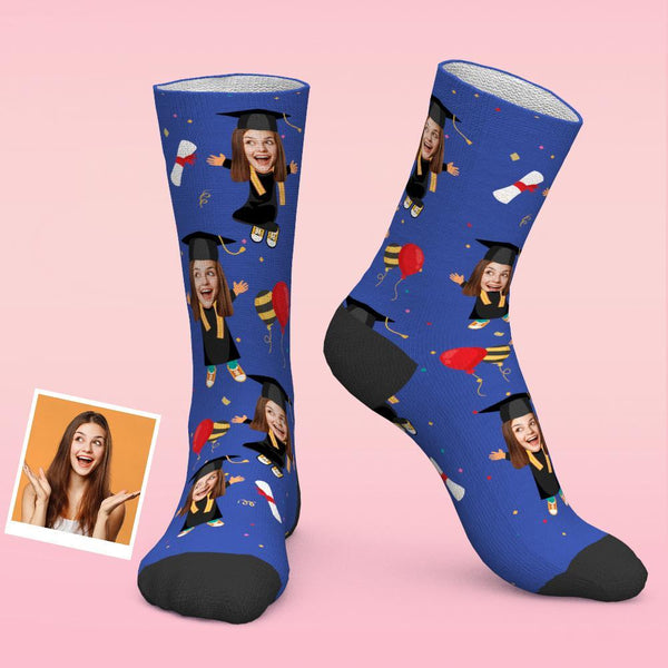 Abschlussgeschenke, Benutzerdefinierte Gesicht Bachelor Kleid Socken Personalisiertes Abschlussgeschenk