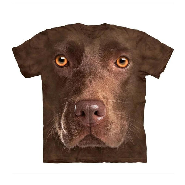 Unisex 3D Grafik Hund T-Shirt - Schokolade Labrador